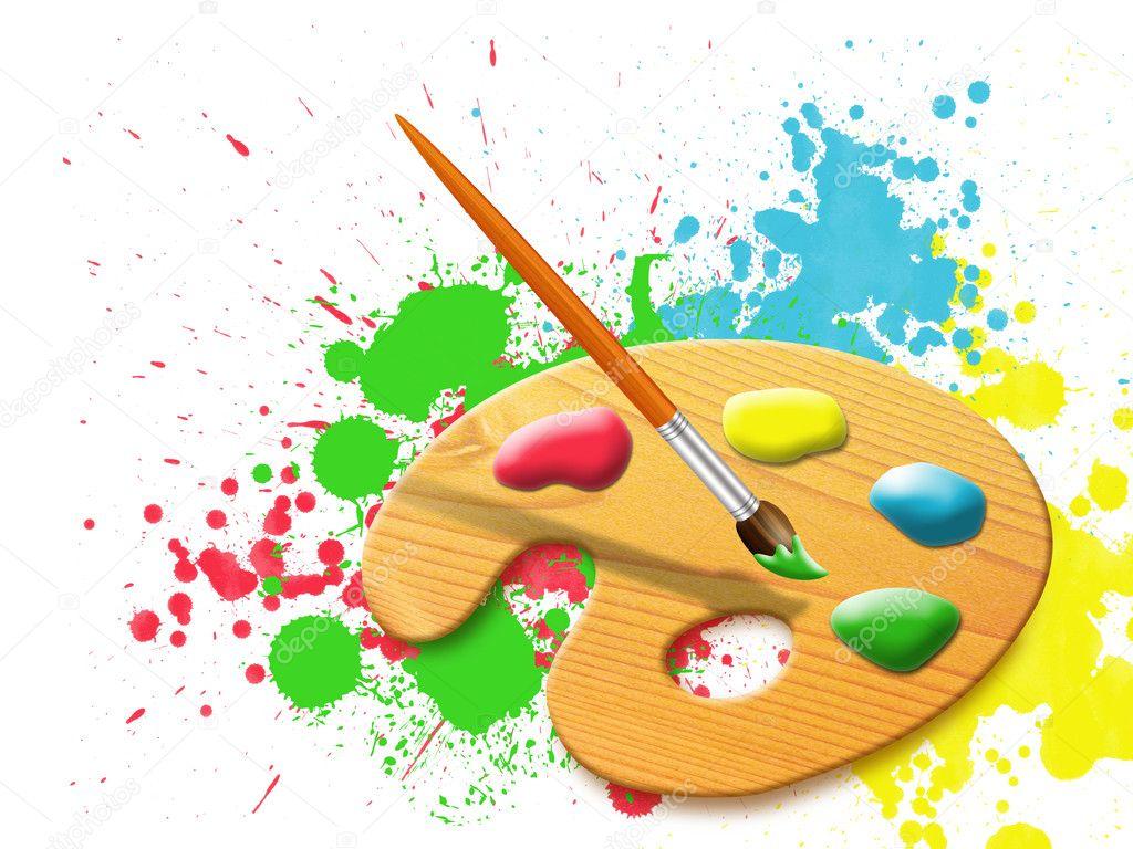 Depositphotos 4178661 stock photo easel paint palette